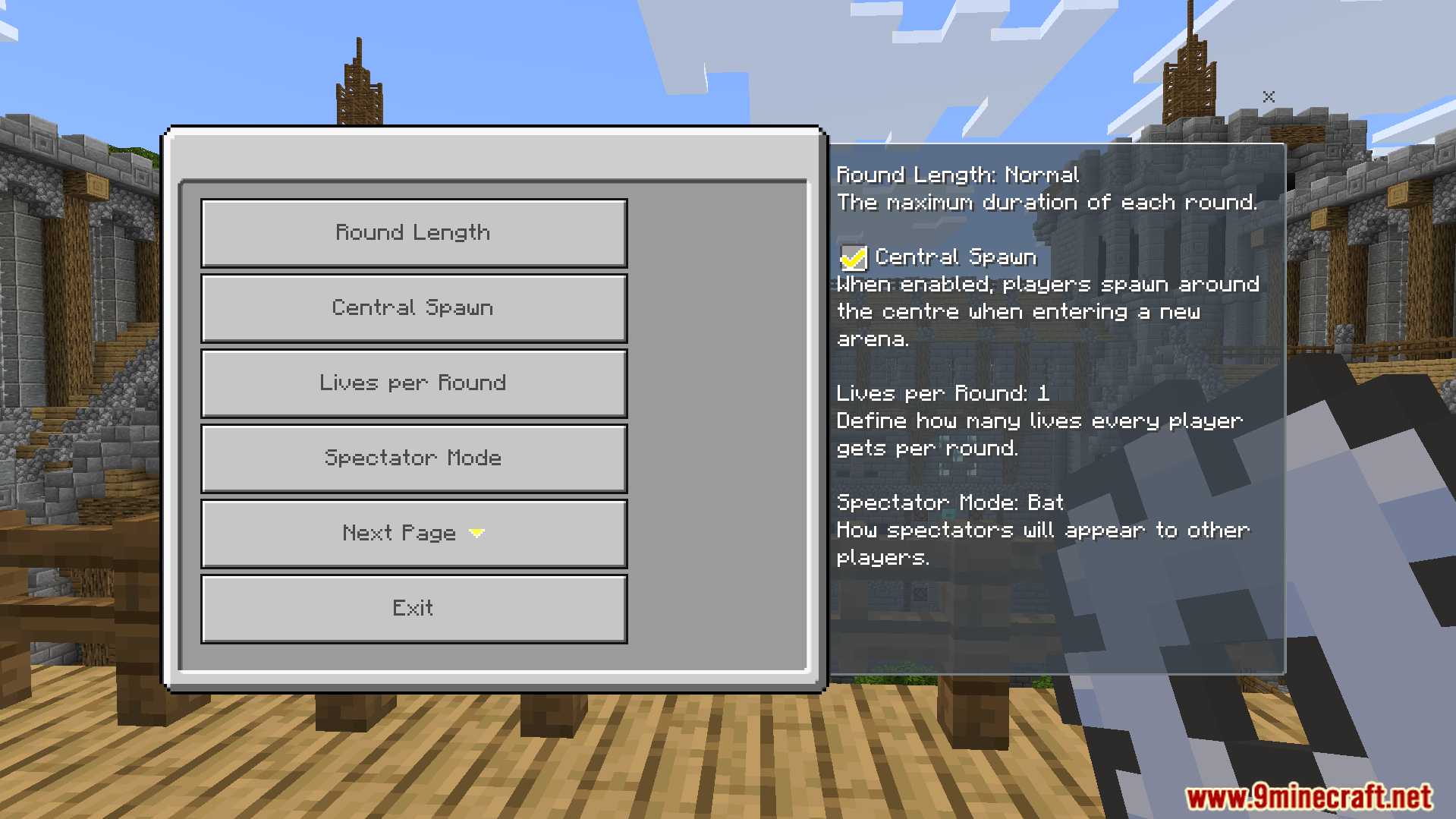 Players can change game settings like round length and player lives