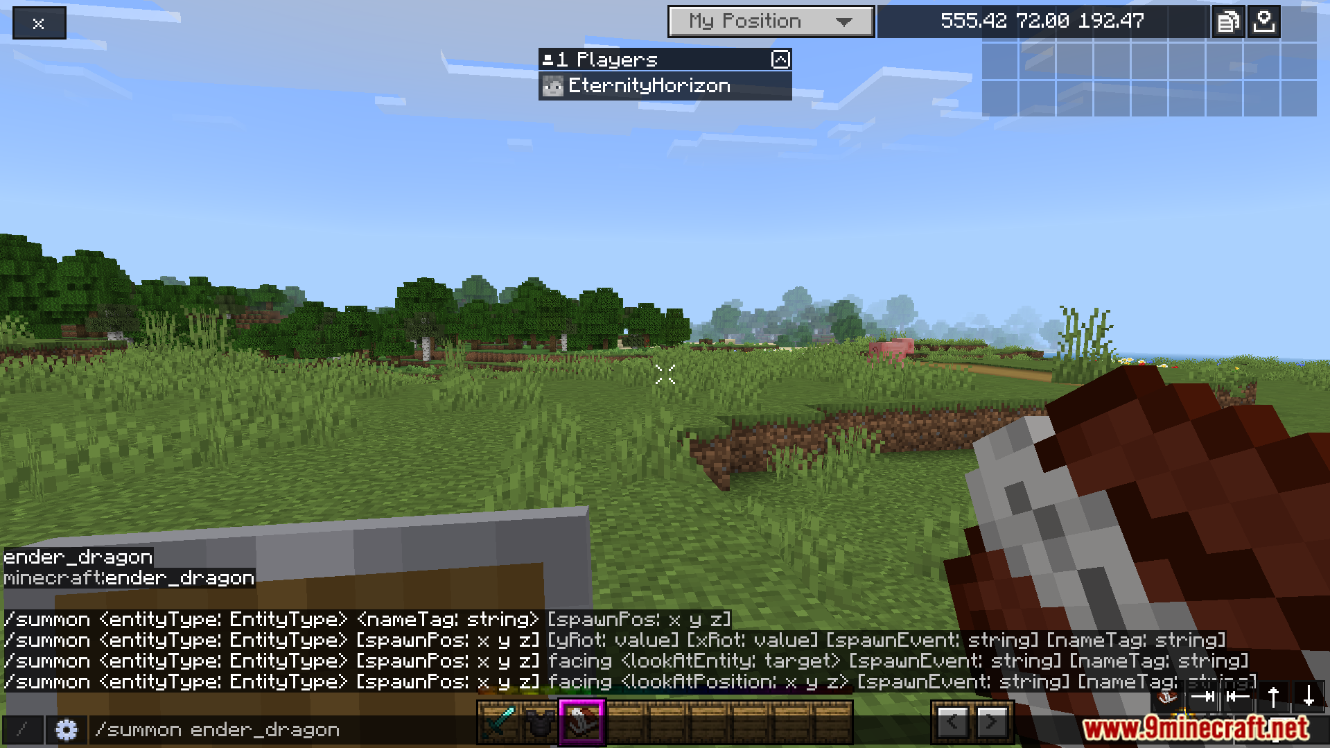 Bedrock Ui Plus Texture Pack Screenshot 13 A player summons a dragon using the modified game screen