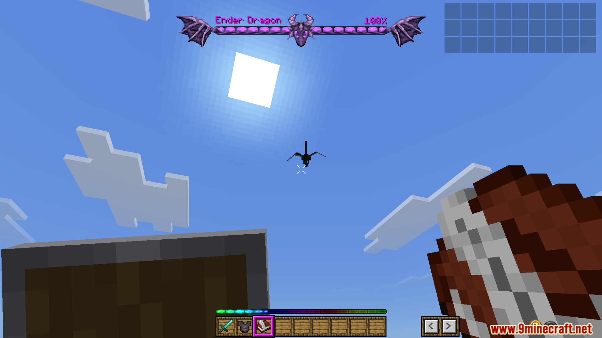 Bedrock Ui Plus Texture Pack Screenshot 14 The addon displays a custom health bar for the dragon