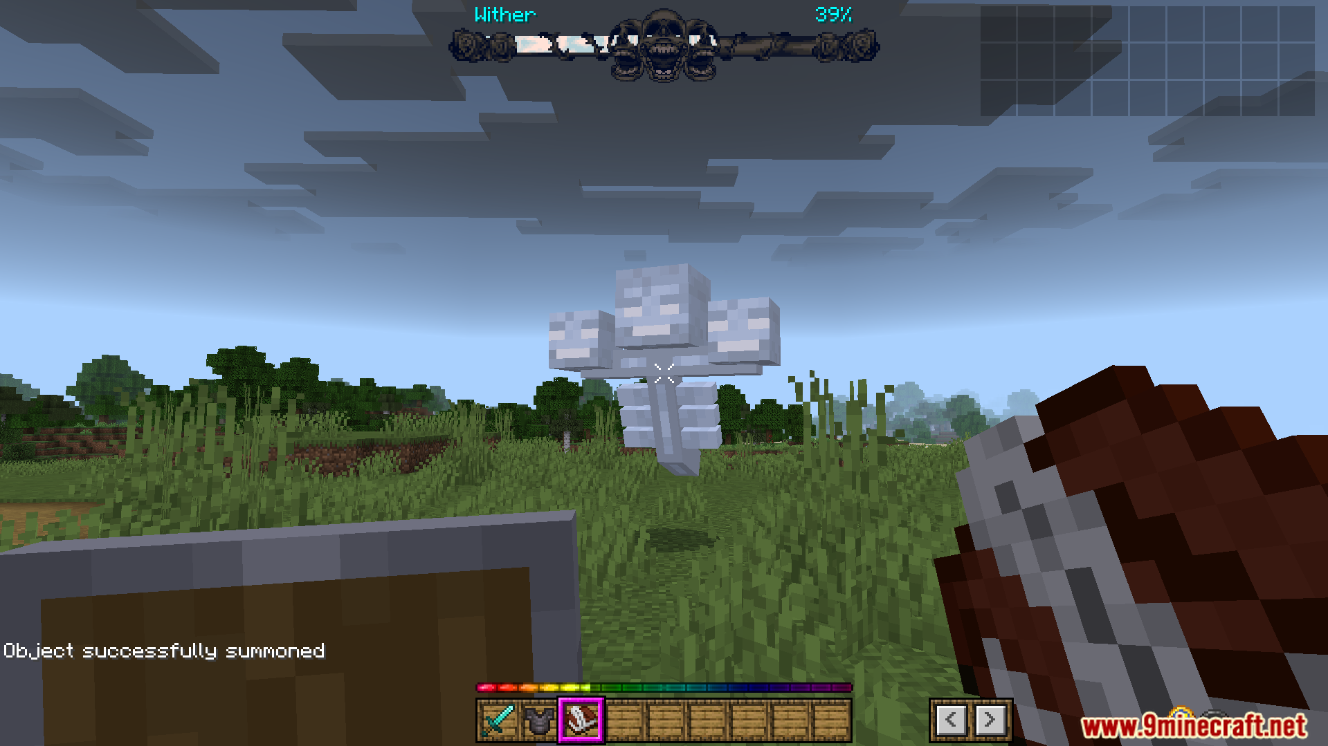 Bedrock Ui Plus Texture Pack Screenshot 15 A custom boss health bar is shown for the Wither