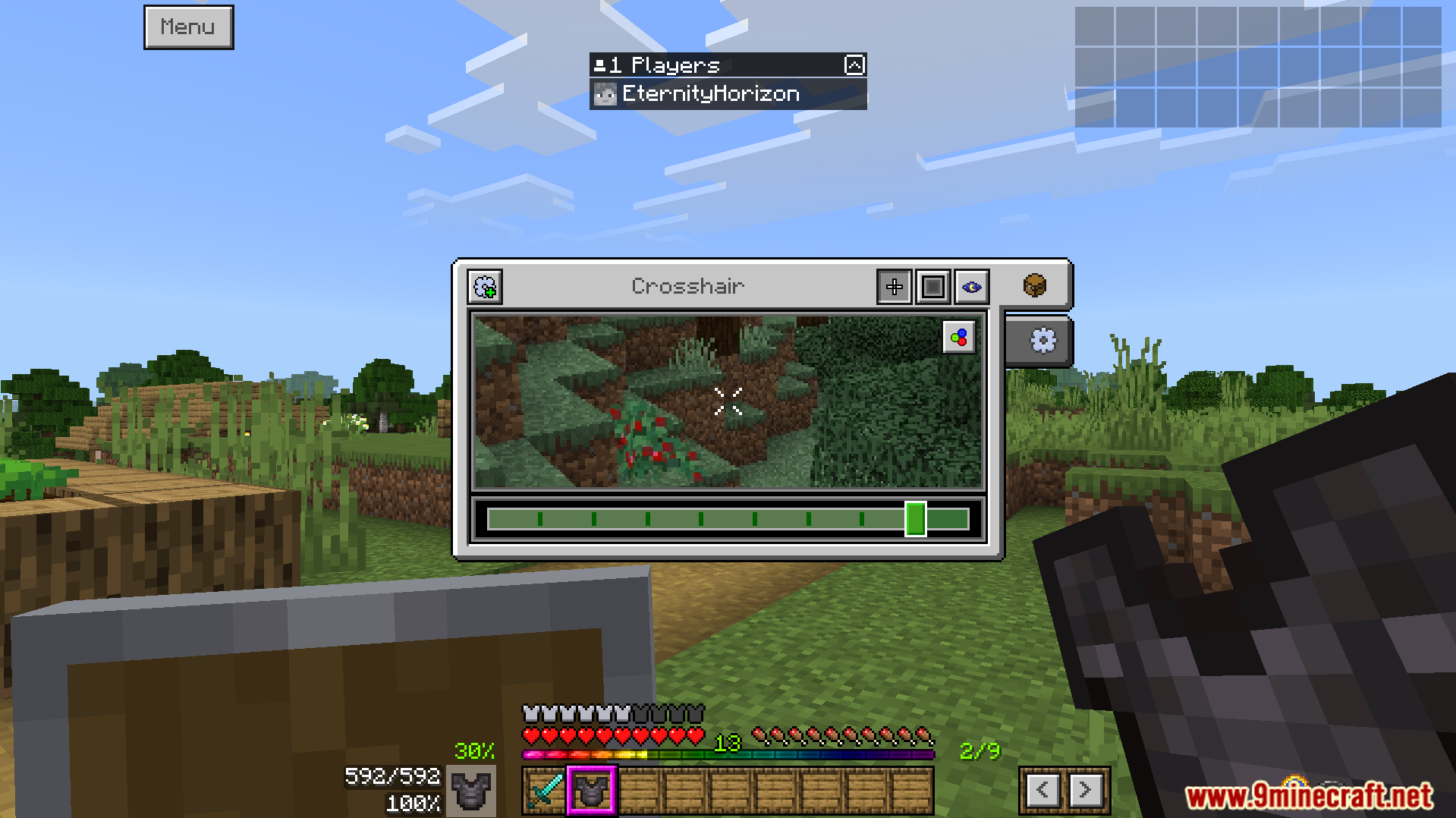 Bedrock Ui Plus Texture Pack Screenshot 9 You can change your crosshair style and pick custom colors