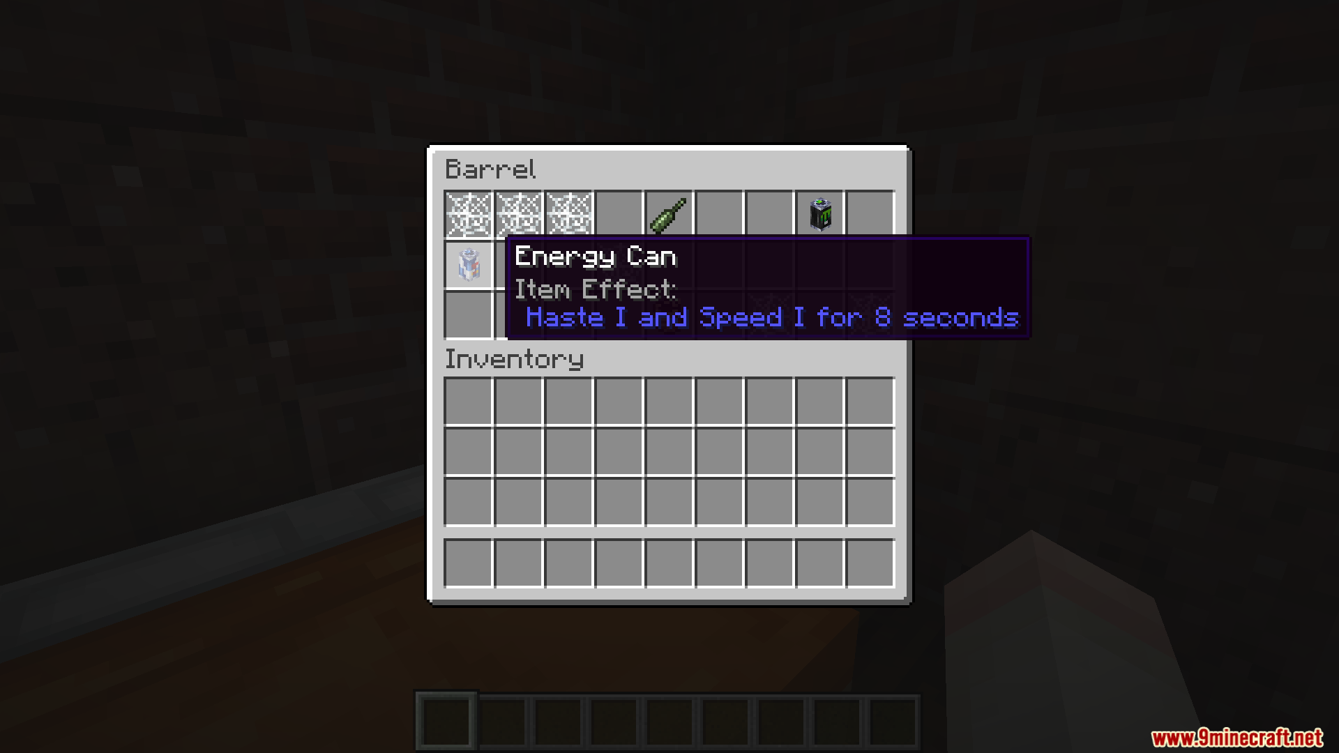 Energy Can from Survival Instinct mod in a barrel