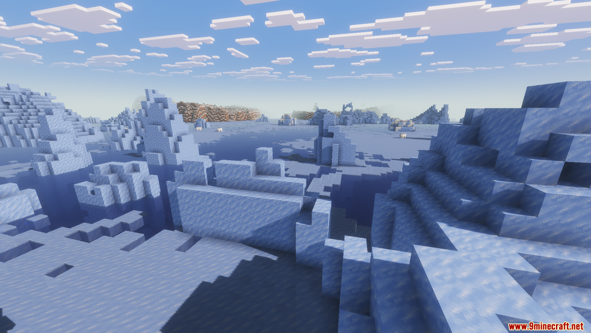 Beryl Mod Screenshot 11 Frozen ocean landscape featuring large icebergs and improved lighting effects