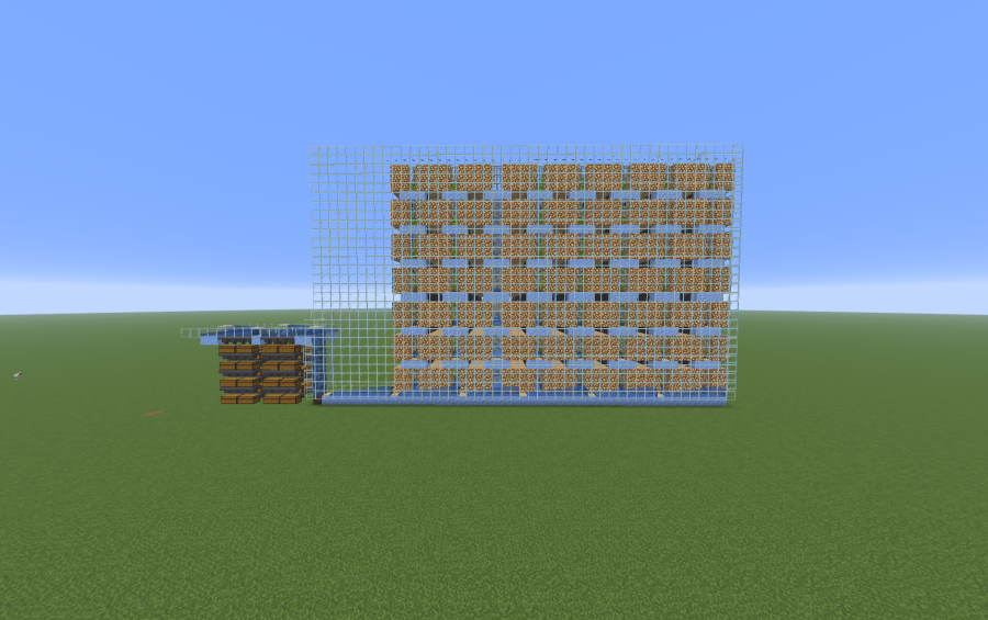 Best Automatic Bamboo Farm Schematic Screenshots 2 Side view of a massive bamboo farm showing multiple layers and storage