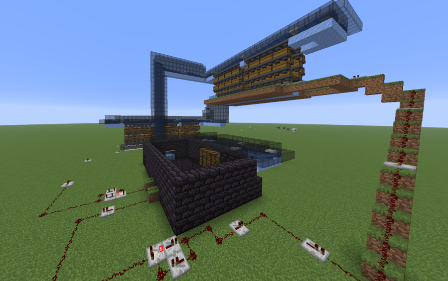 Best Boneblock Crafter Schematic Screenshots 2 Redstone wiring on the ground connected to a large automatic crafting machine