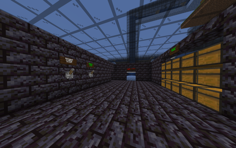 Best Boneblock Crafter Schematic Screenshots 3 Blackstone control room with levers and a wall of wooden storage chests