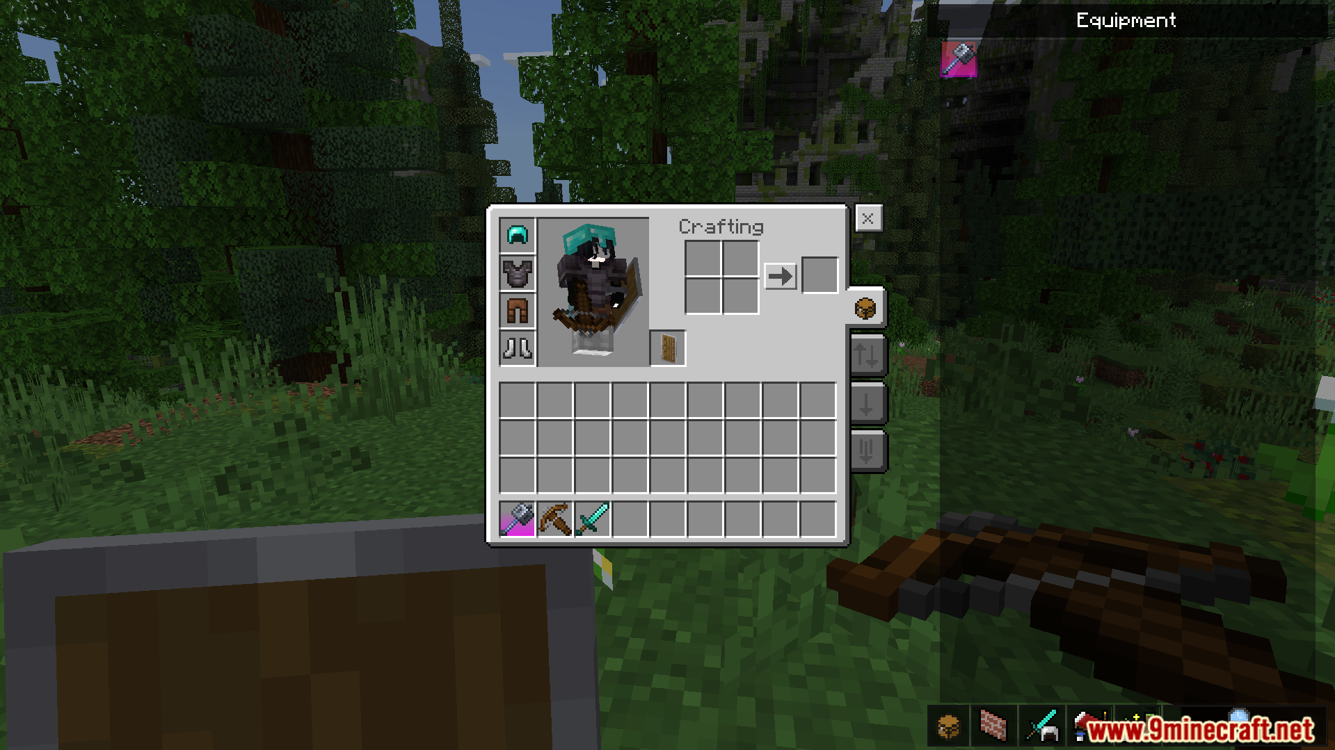 The addon provides a new inventory layout with handy shortcuts
