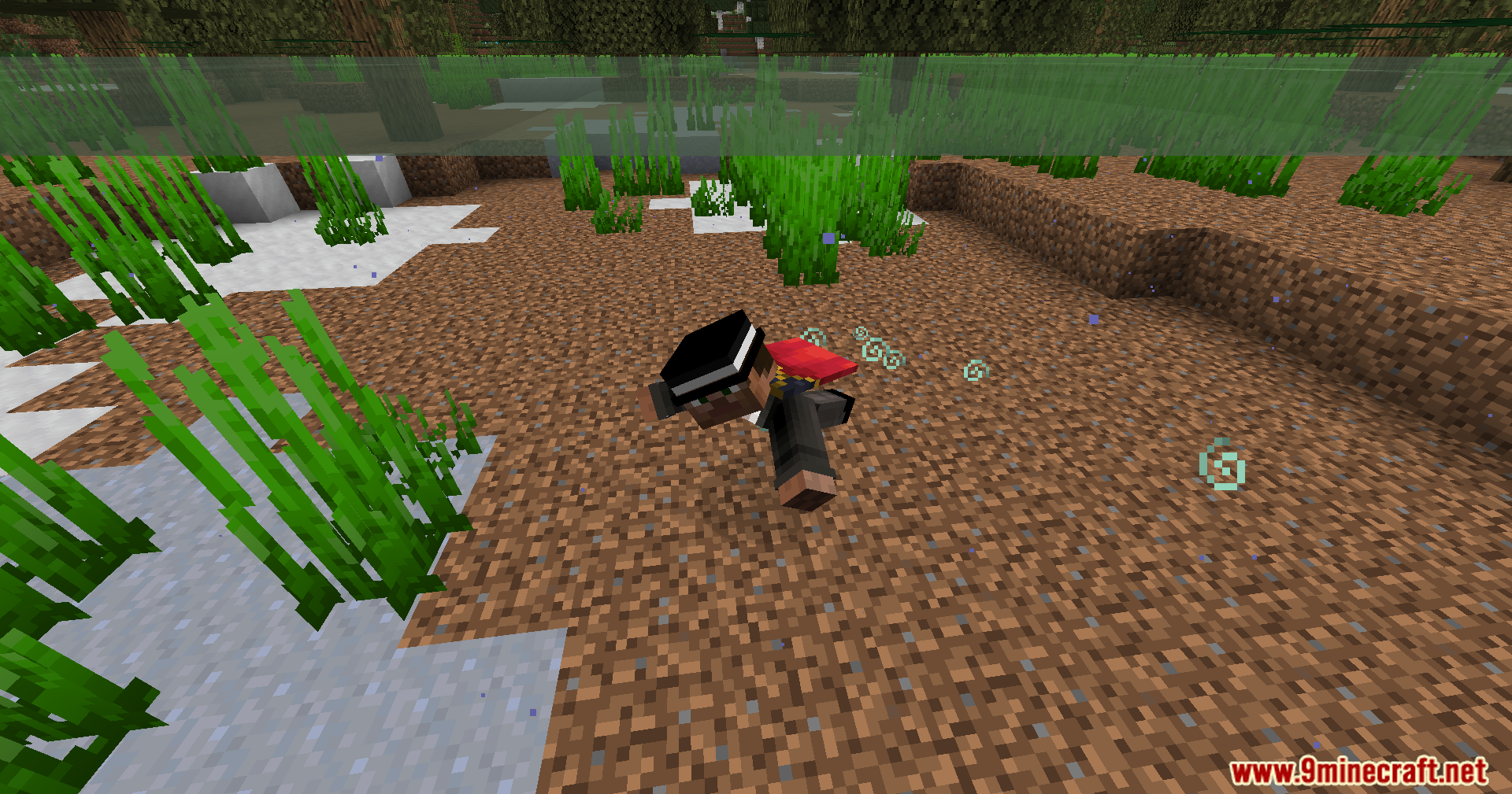 Beyond Oxygen Fix Mod Screenshot 3 Player lying on the ocean floor out of air