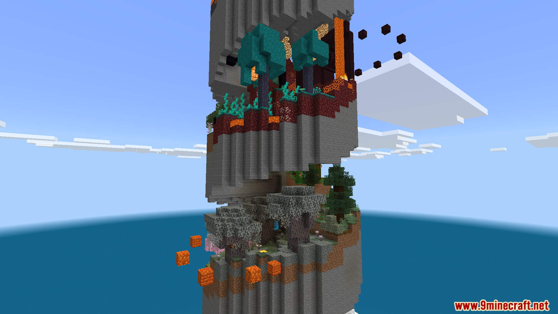 Jump through many unique levels based on different game biomes