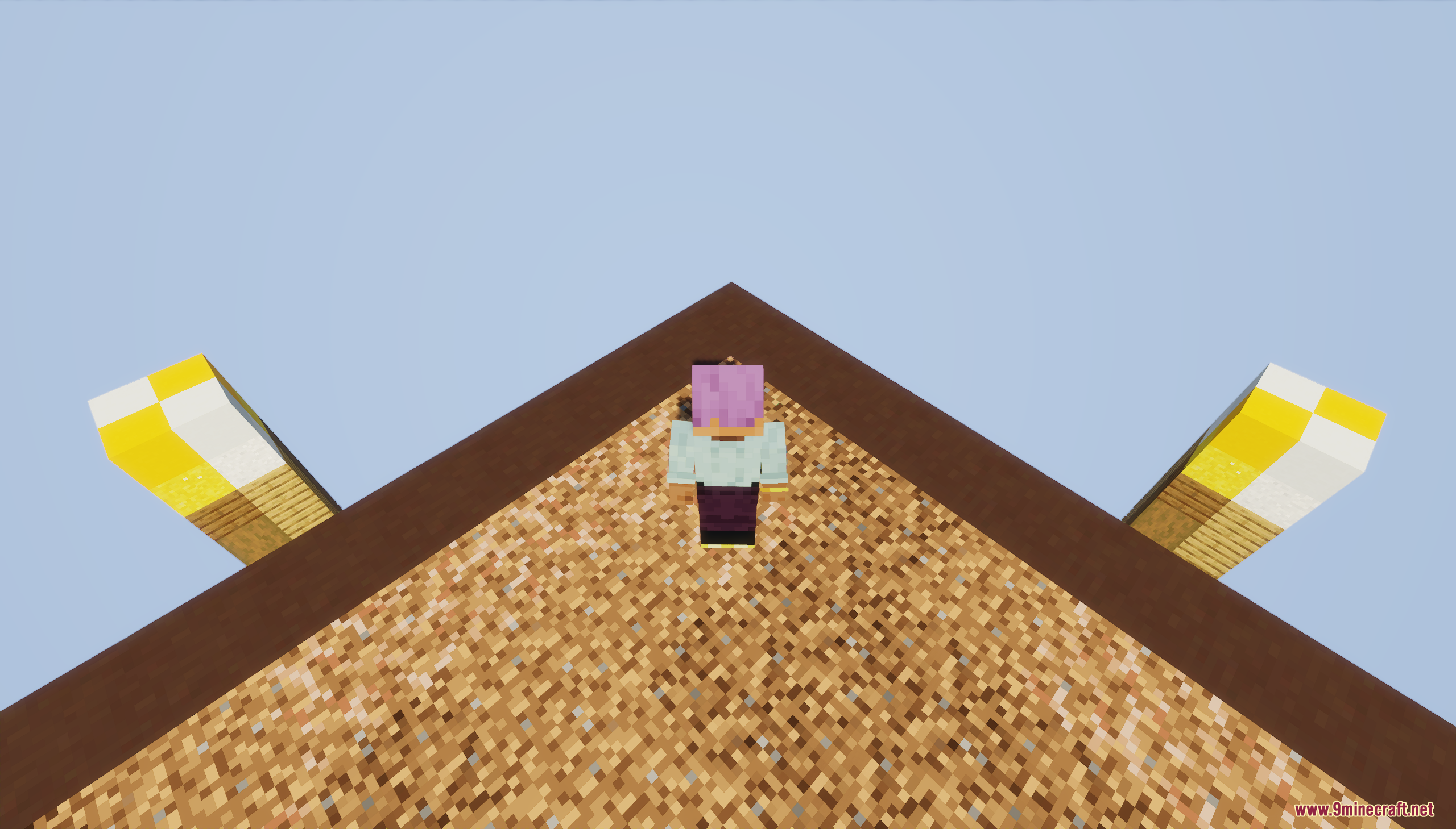 Player character standing on a giant floating bonus chest