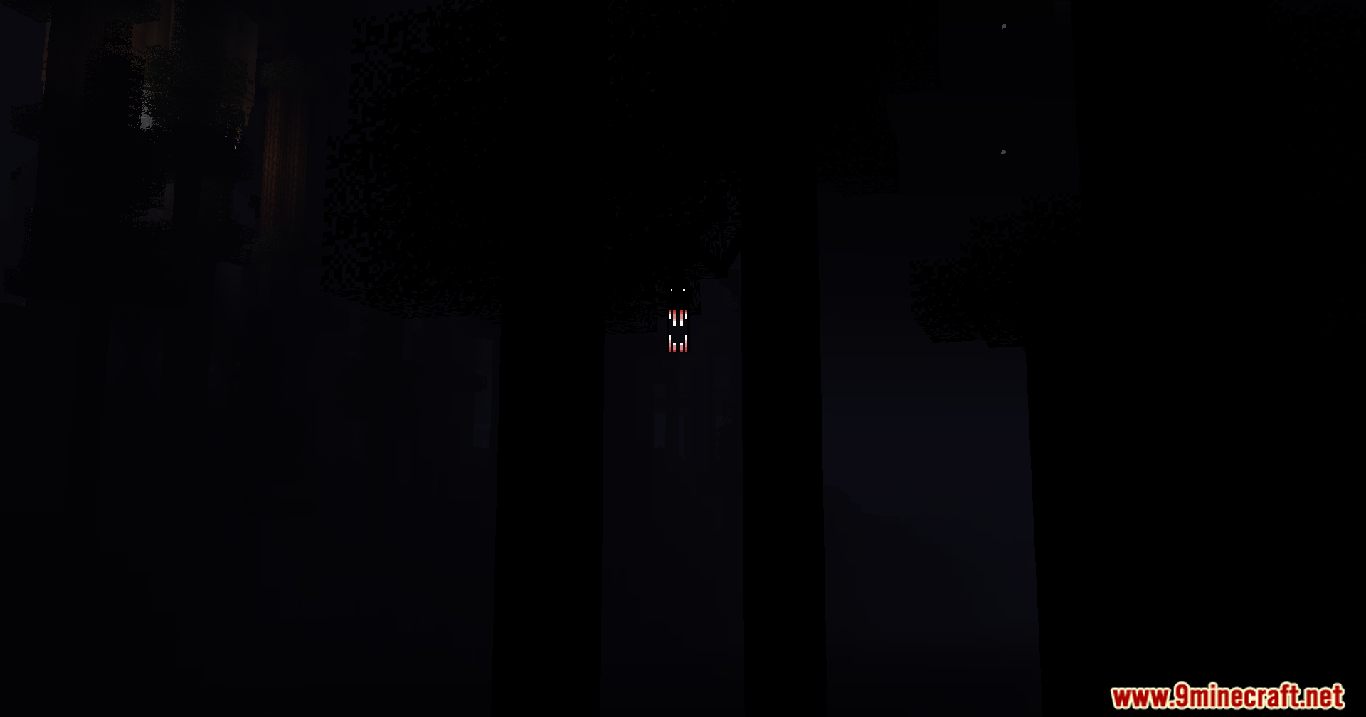 CHP Core Mod Screenshot 3 A dark forest scene with glowing red eyes in the distance