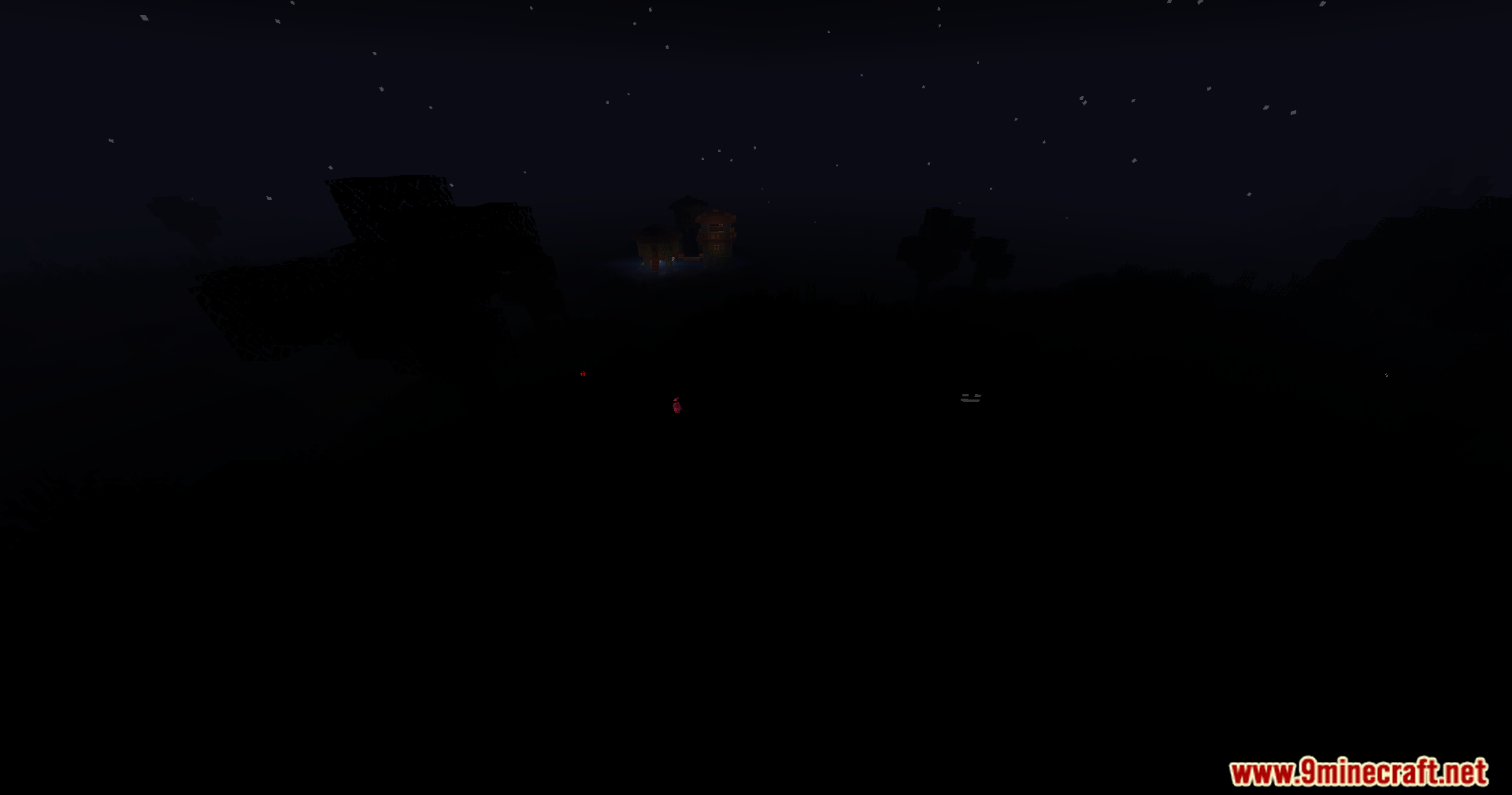 CHP Core Mod Screenshot 5 A dark landscape at night with faint lights in the distance