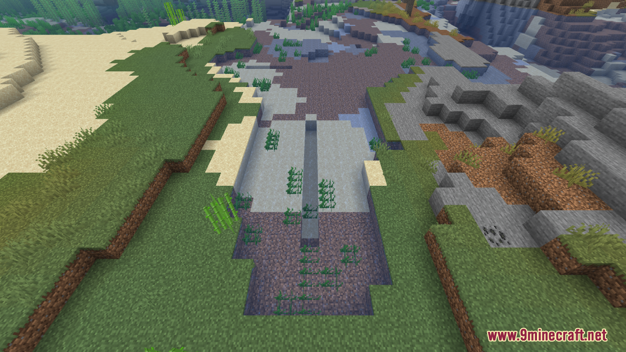 Clear water reveals the riverbed and underwater structures