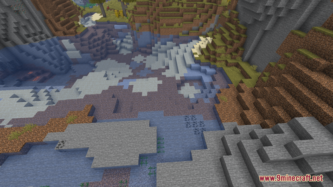 A large, clear lake showing the detailed underwater terrain