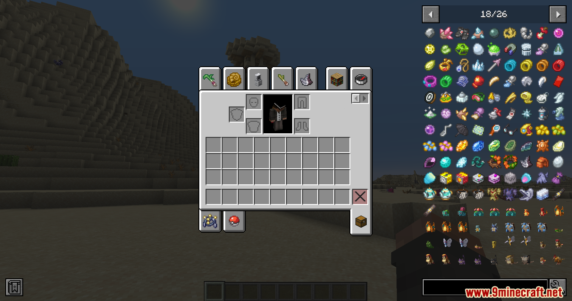 Viewing various Cobblemon items in the JEI interface