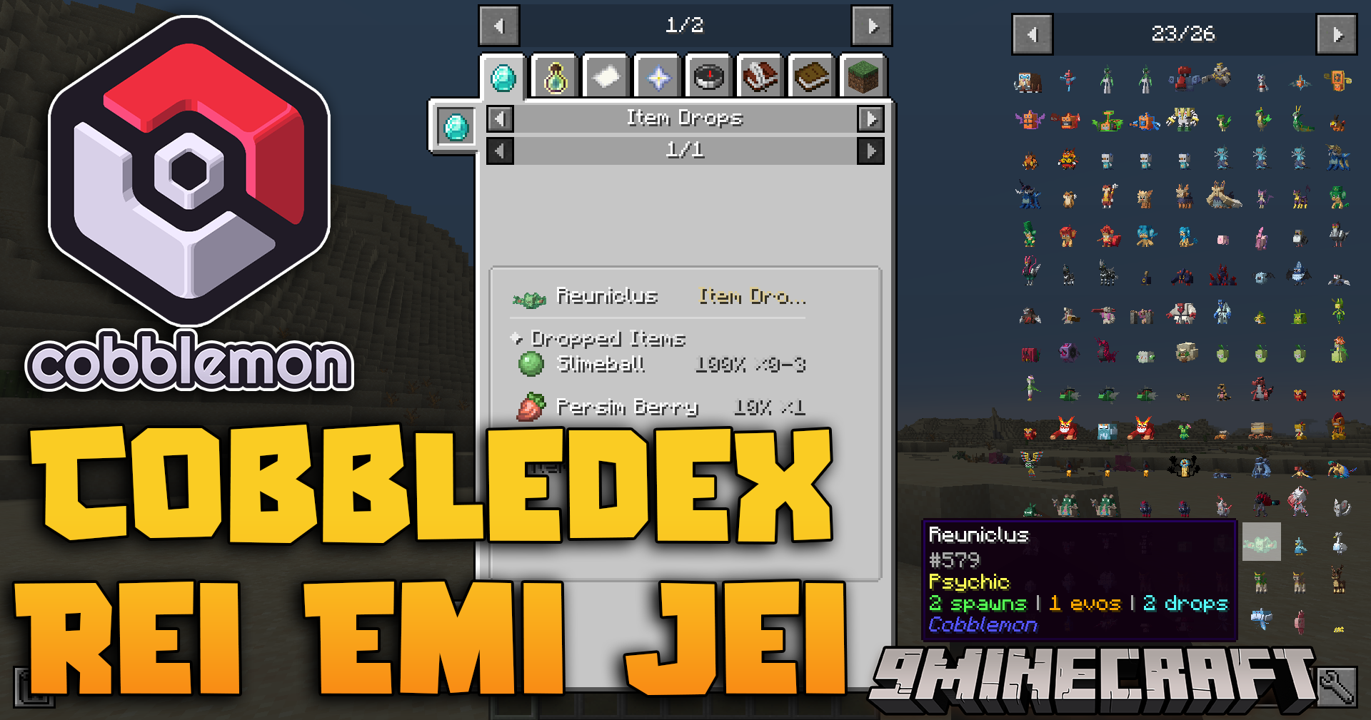Cobbledex Rei Emi Jei Mod