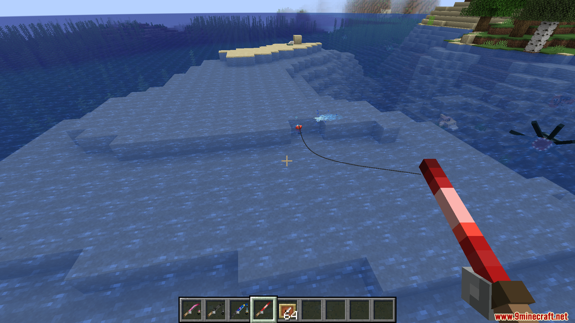 A creature creates bubbles as it approaches the lure