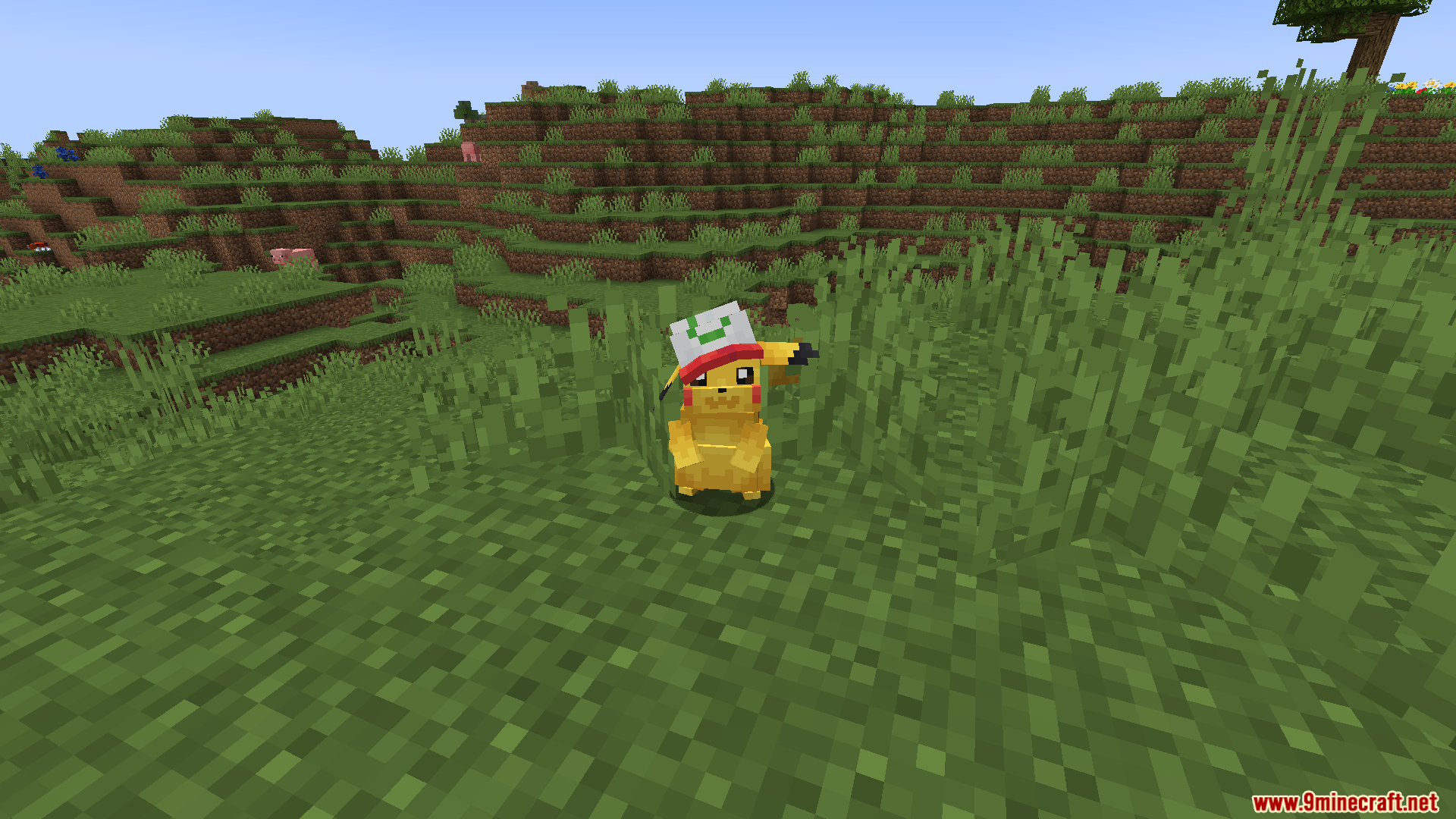 A Pikachu wearing a three dimensional Partner Cap