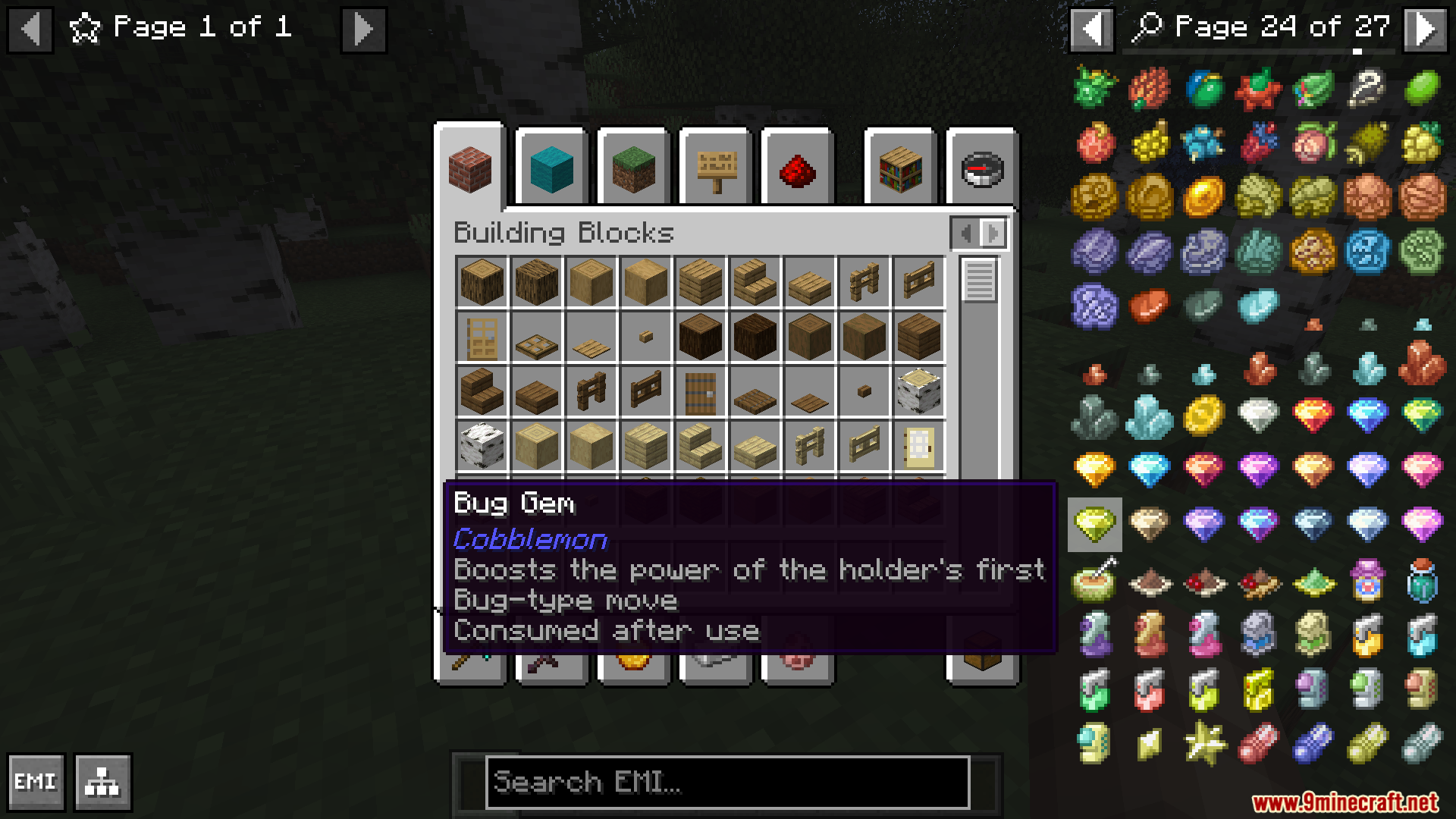Viewing the tooltip for a Bug Gem item in the inventory