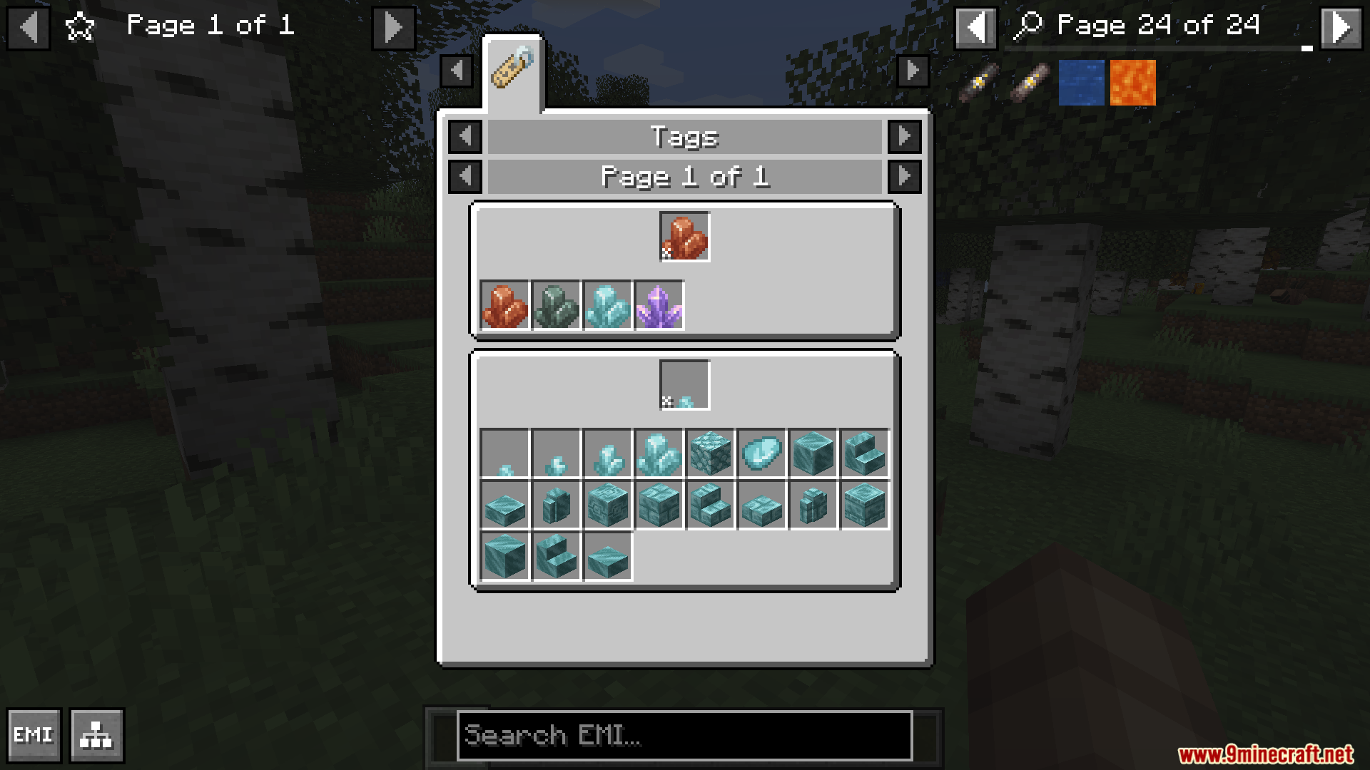 A player views a crafting recipe for a golden item using EMI