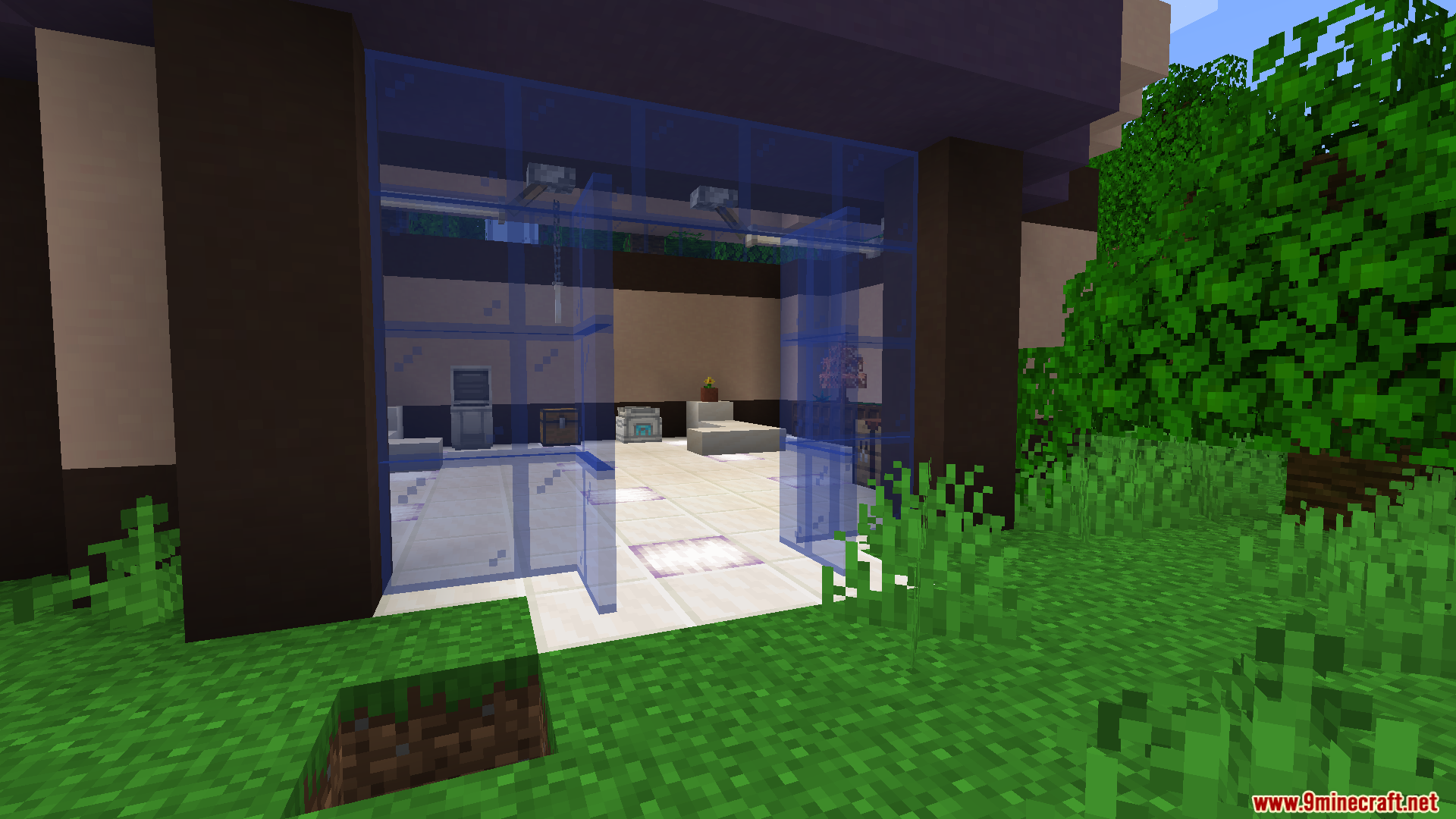 Cobblemon Poke Stops Mod Screenshot 12 Interior view of the rest area showing a healing machine and computer