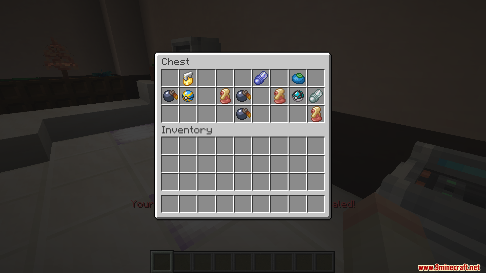 Cobblemon Poke Stops Mod Screenshot 4 A chest inventory filled with various items in a Cobblemon Poke Stop