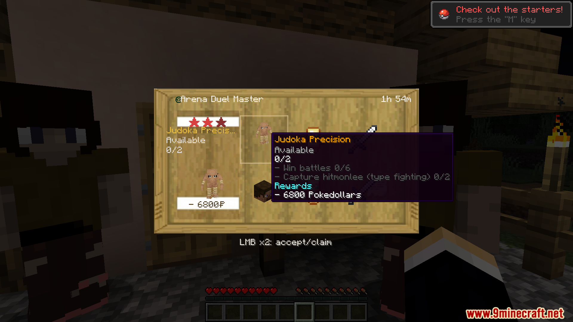 Player accepting a quest from the Arena Duel Master