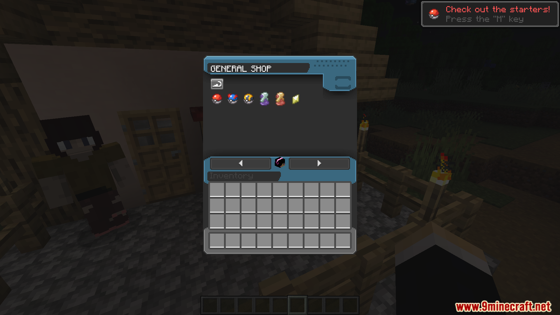 Player browsing items in the General Shop menu