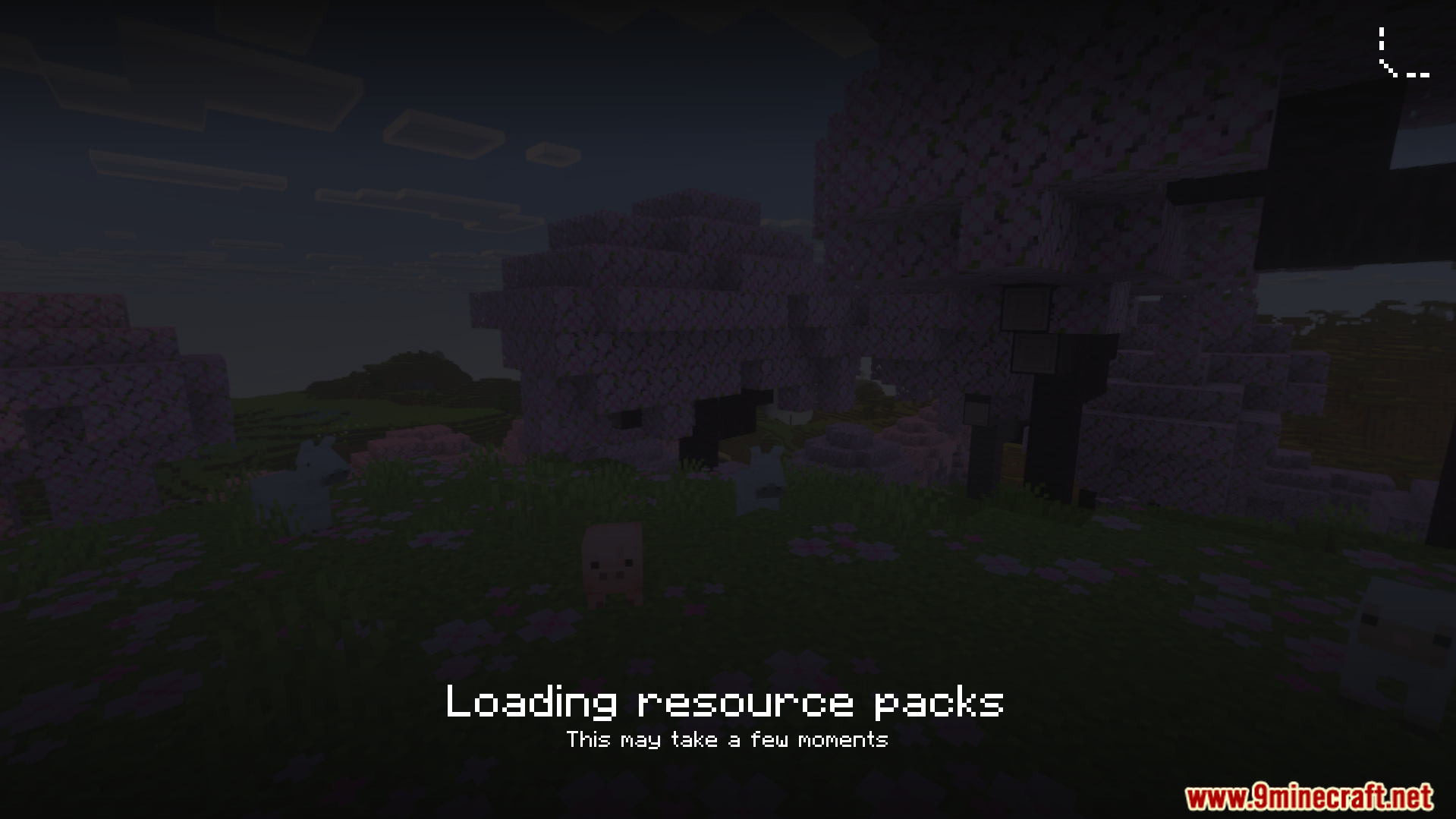 Collapse UI Texture Pack Screenshot 4 A dark loading screen with text saying loading resource packs