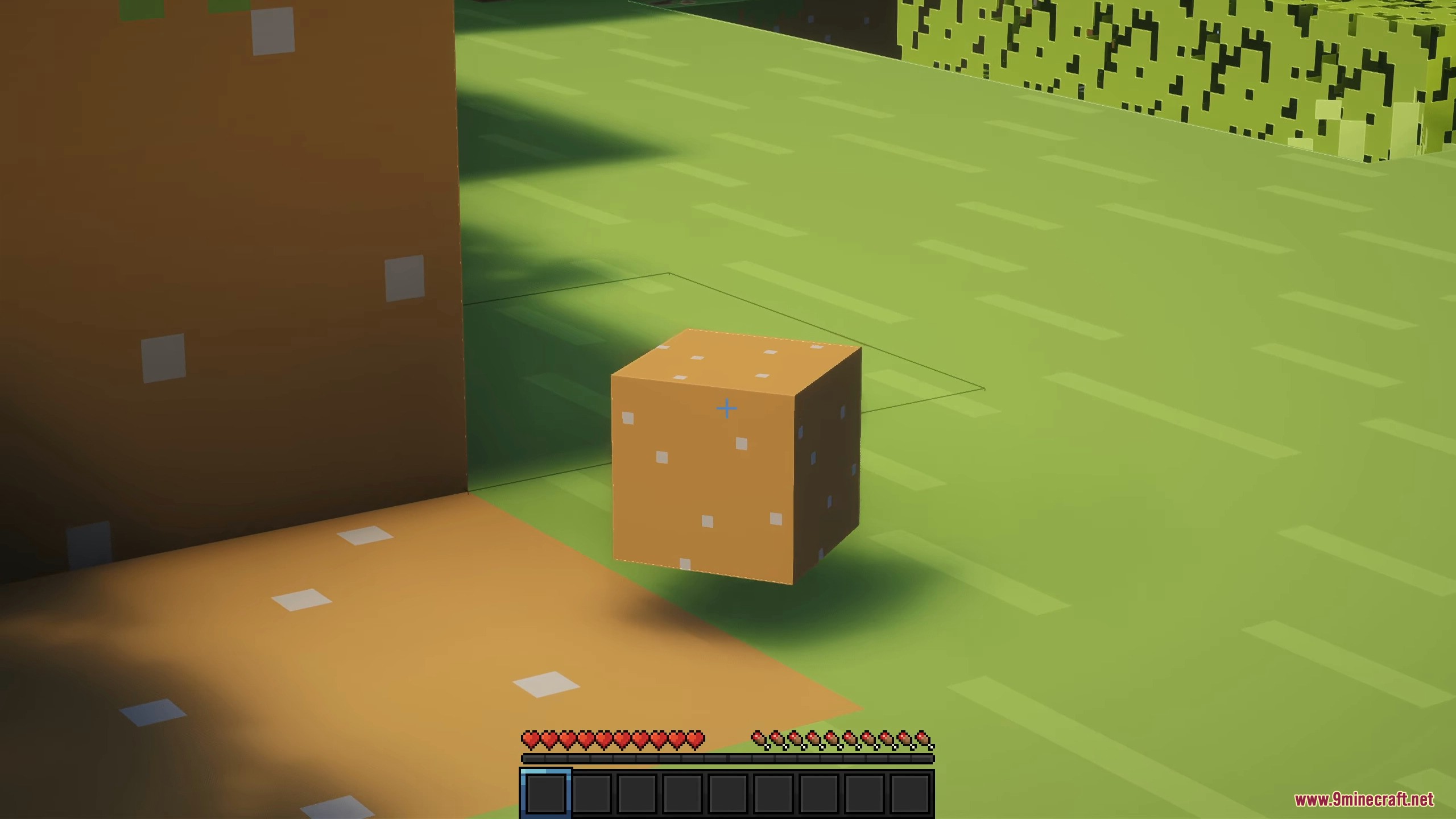 Collect Everything Mod Screenshot 7 A player collects a dirt block with a simple texture