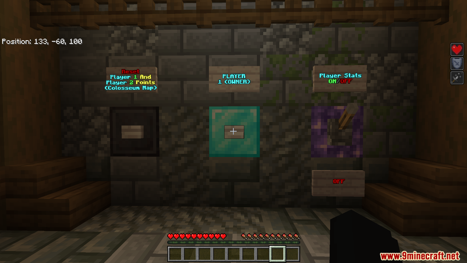 The host uses an emerald button to start the pvp match