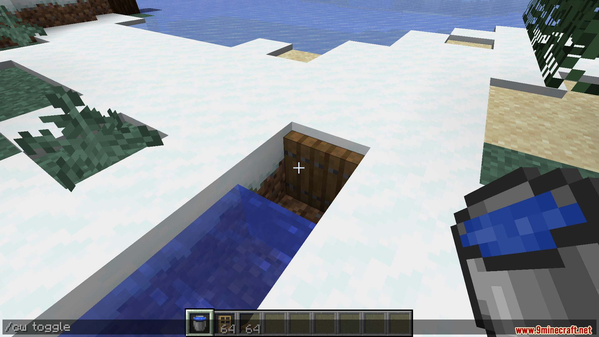Using a command to toggle waterlogging on a block