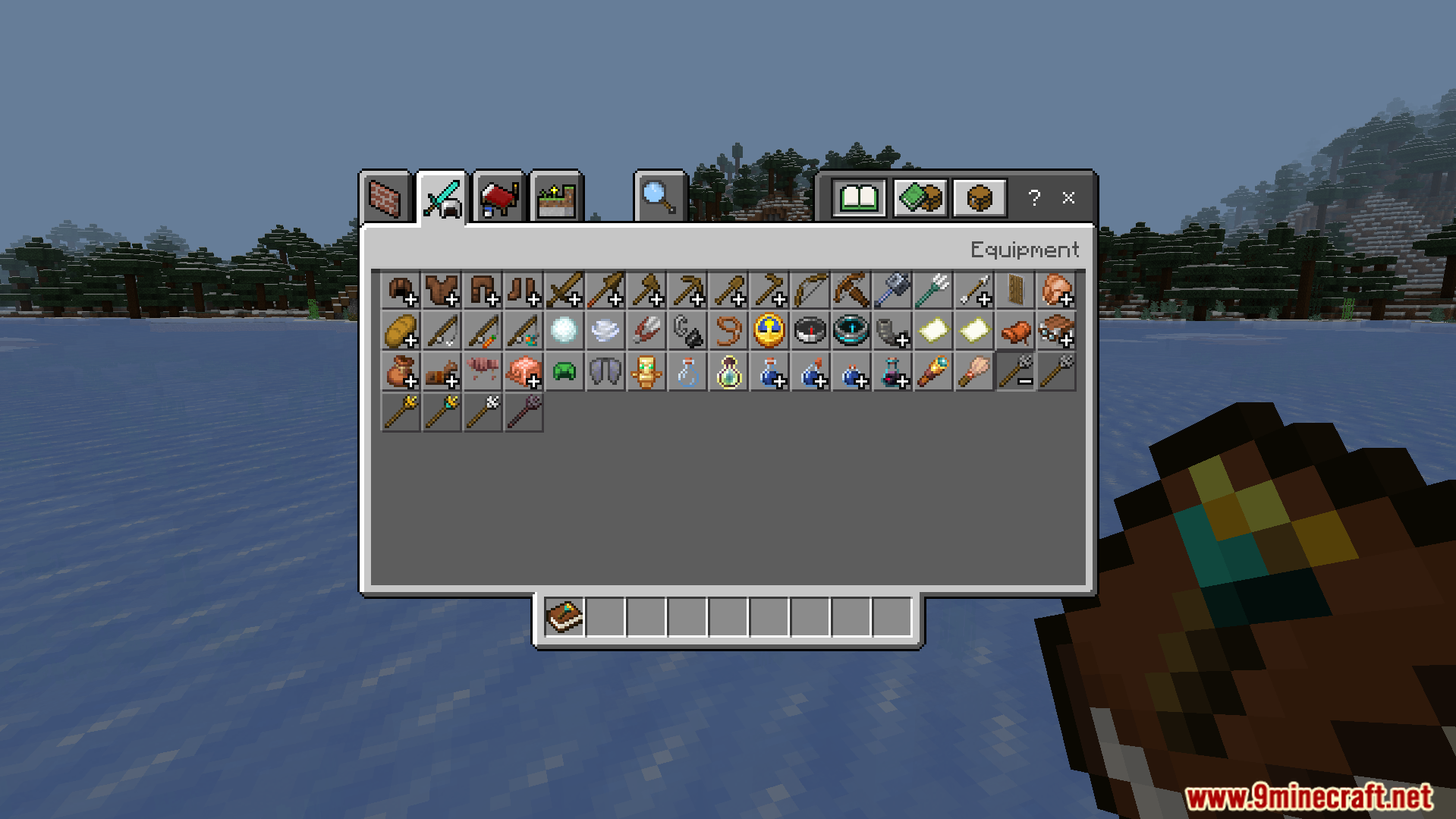 Creative inventory screen showing the new special tools for building quickly