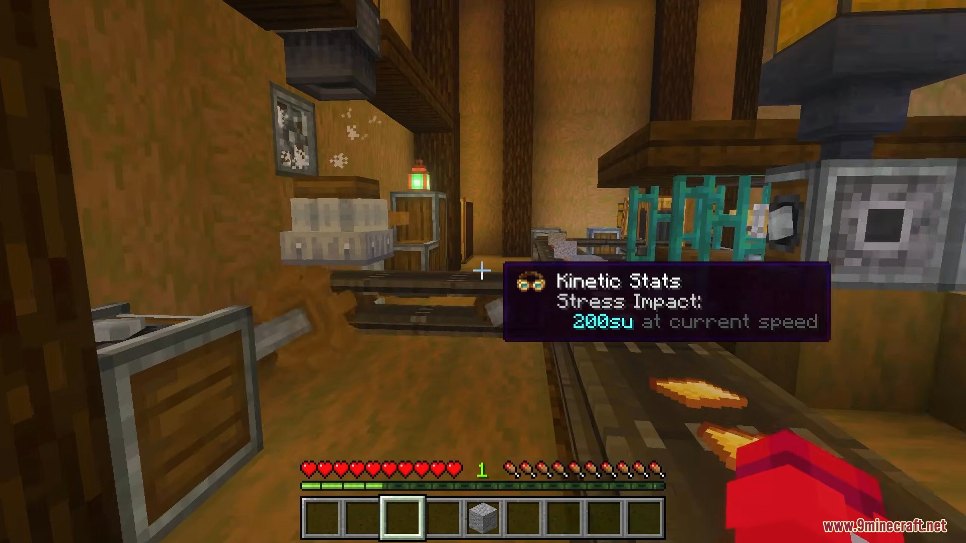 Player viewing kinetic stats and stress impact on a mechanical belt system