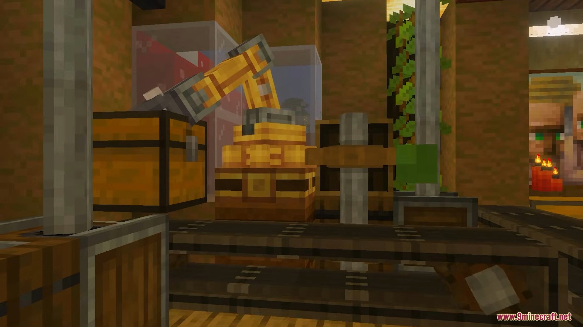 Automated factory setup featuring a mechanical arm and conveyor belt system