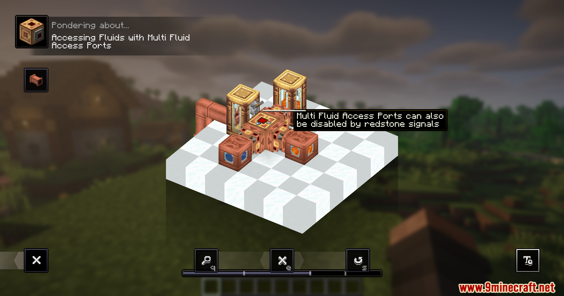 Create Fluidlogistic Mod Screenshot 10 Multiple fluid tanks and access ports connected by pipes on a platform