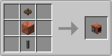 Create Fluidlogistic Mod Screenshot 18 Crafting recipe for a copper mechanical fluid block using cogwheel and shaft