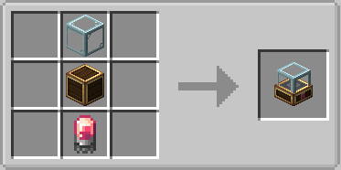 Crafting recipe for the Shop Display block