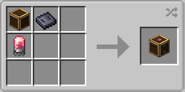 Crafting recipe for the Coin Depositor block