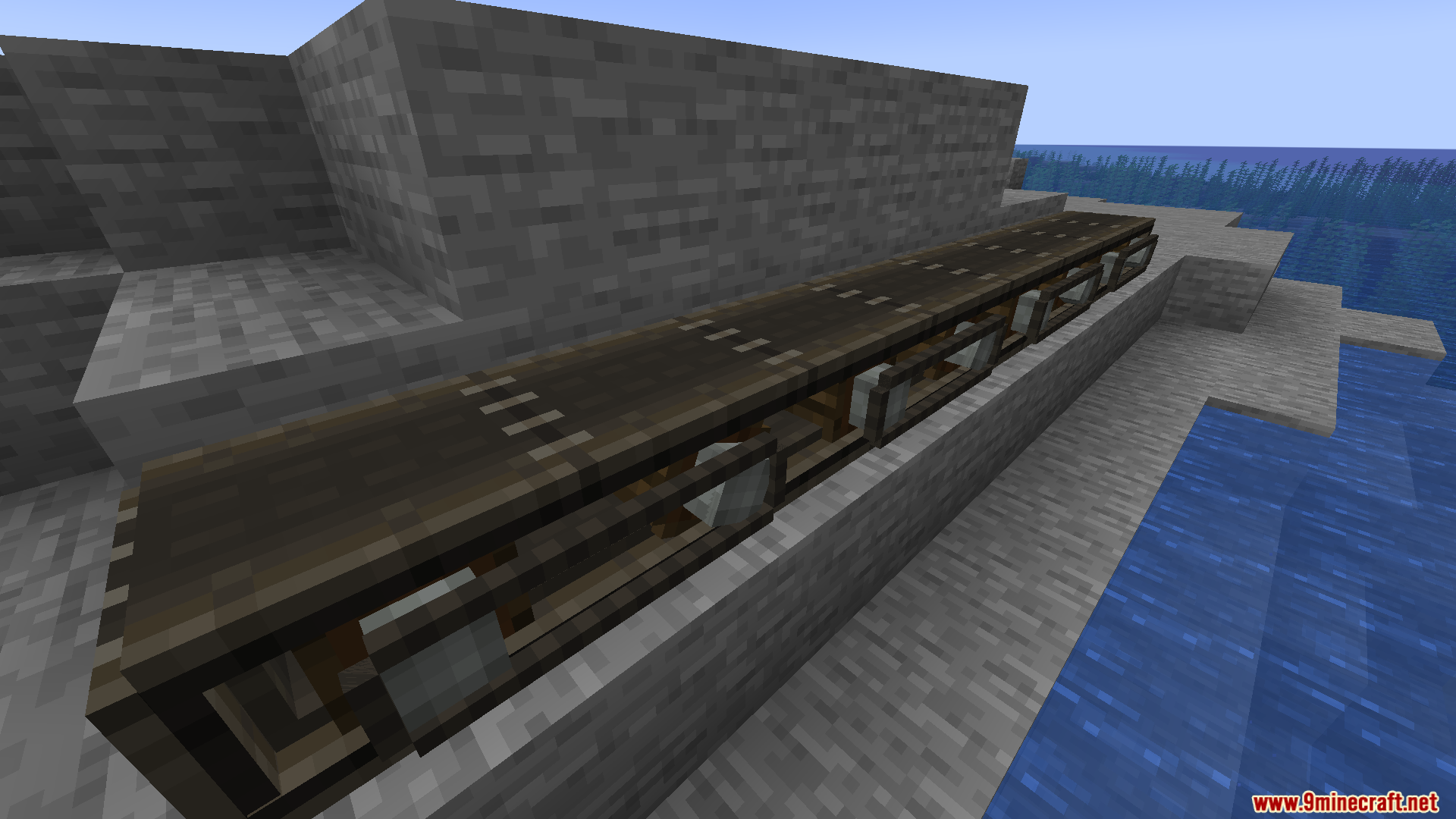 Create Transmission Mod Screenshot 13 A long line of transmission chains placed on stone blocks