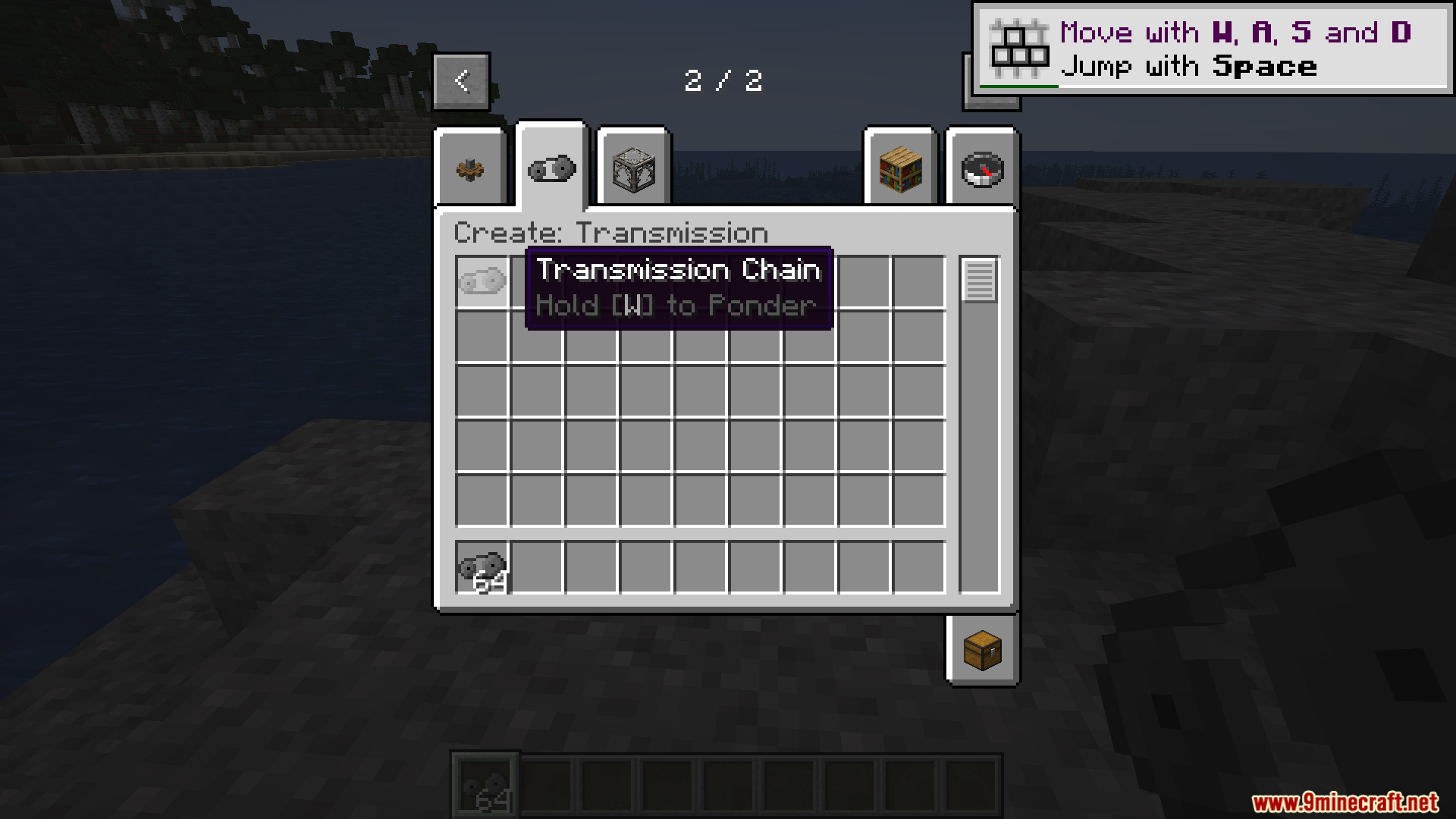 Create Transmission Mod Screenshot 2 Player hovering over the Transmission Chain item in the creative inventory