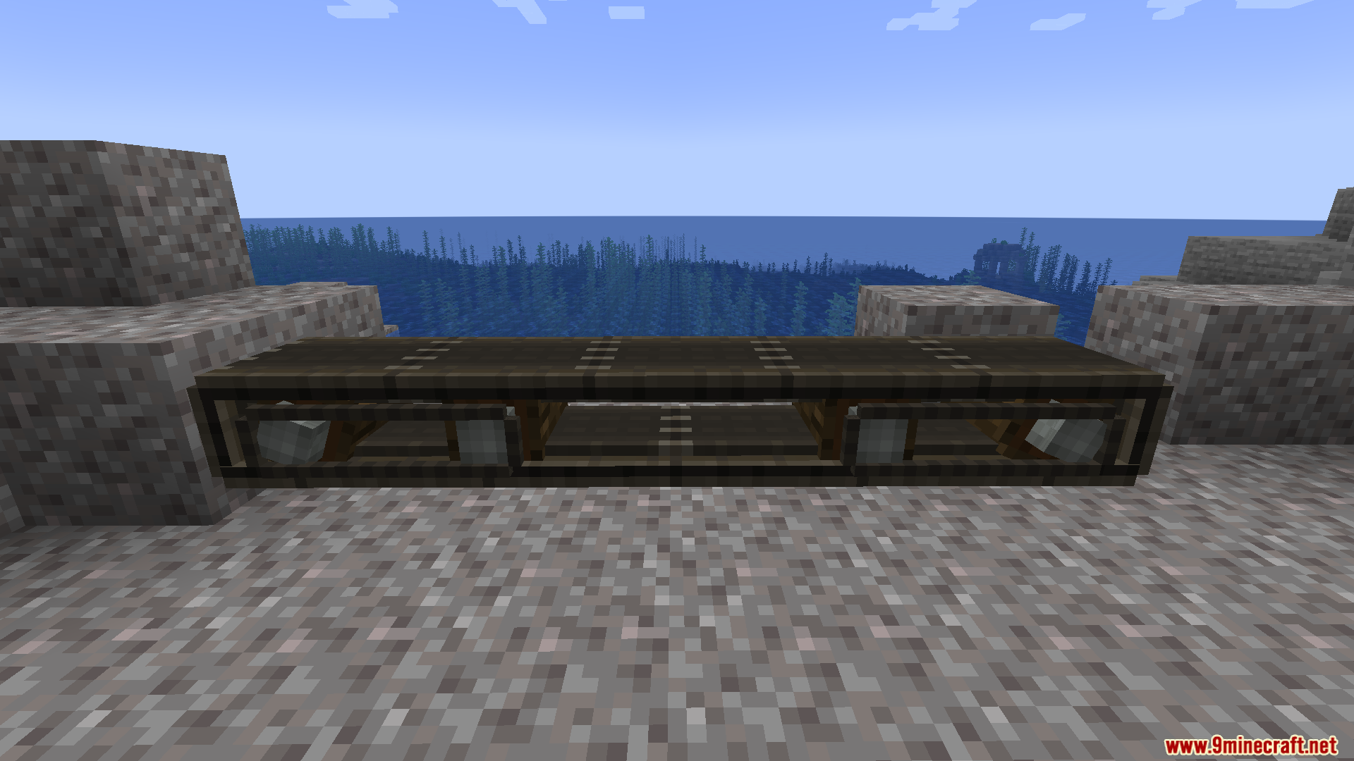 Create Transmission Mod Screenshot 4 A long encased transmission chain block placed on the ground outdoors