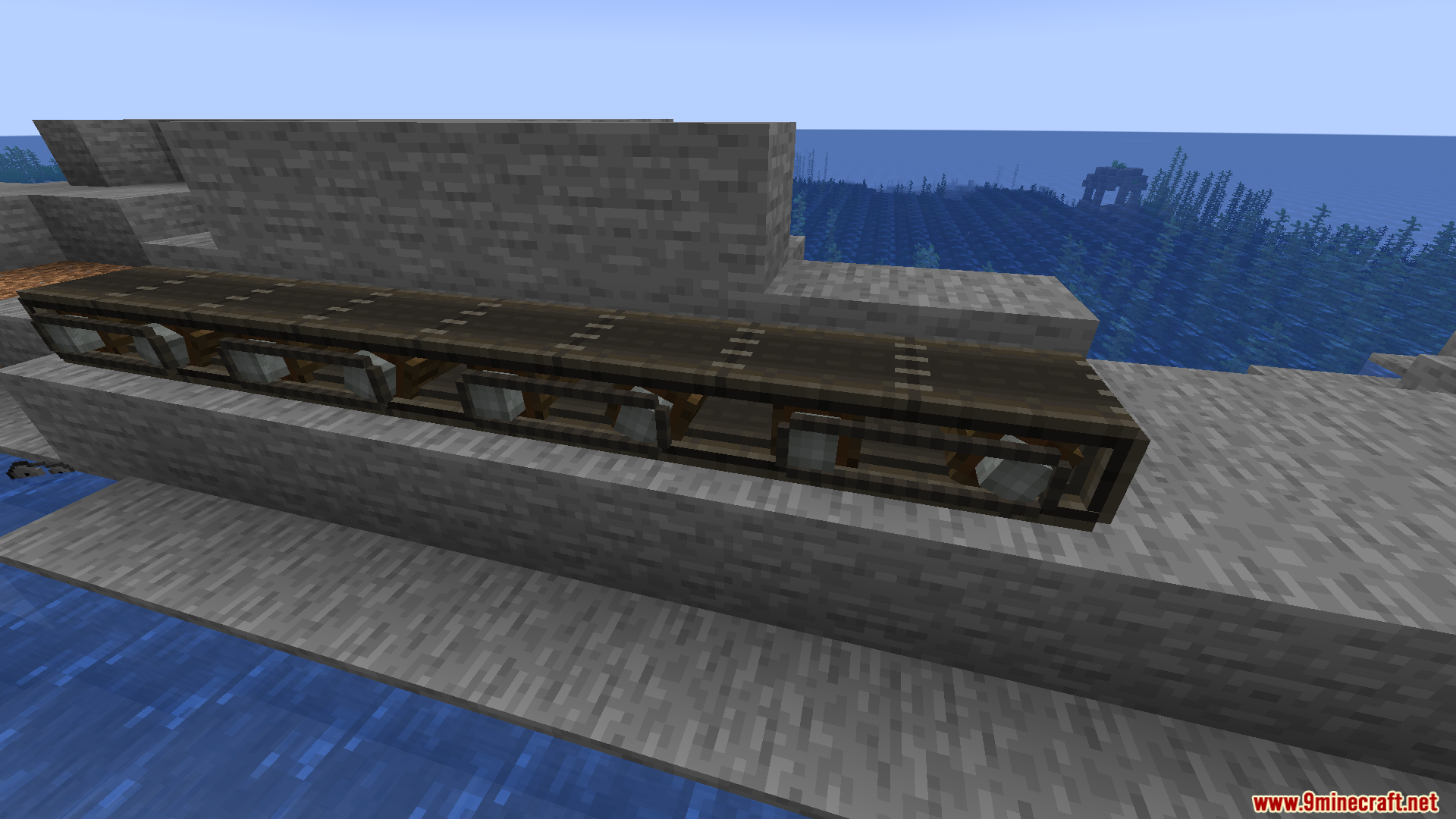 Create Transmission Mod Screenshot 9 A long line of transmission chains connecting belts in Create Transmission Mod