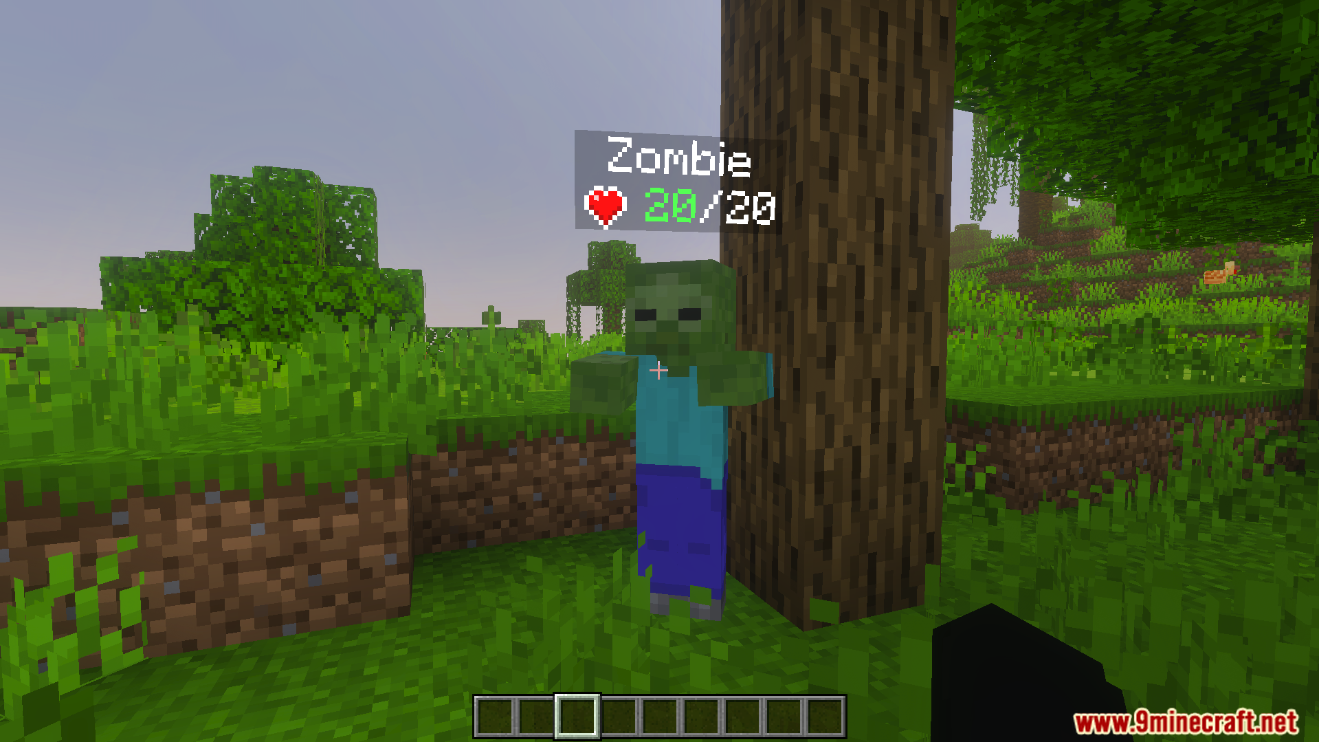 DHealth and Damage Bar Addon Screenshot 5 DHealth And Damage Bar Addon shows a live health bar above a zombie