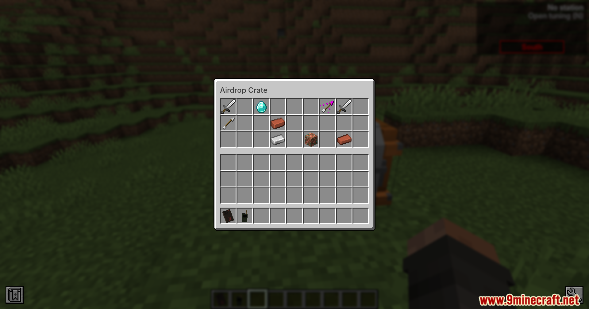 The airdrop crate contains valuable loot like diamonds and swords
