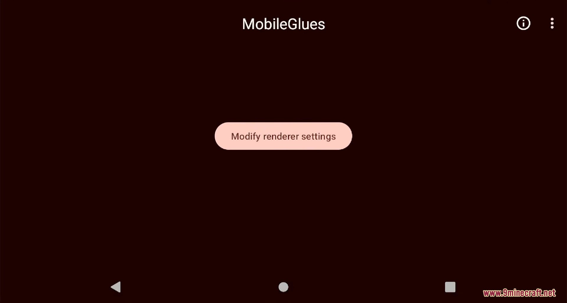 MobileGlues renderer settings modification screen in the launcher