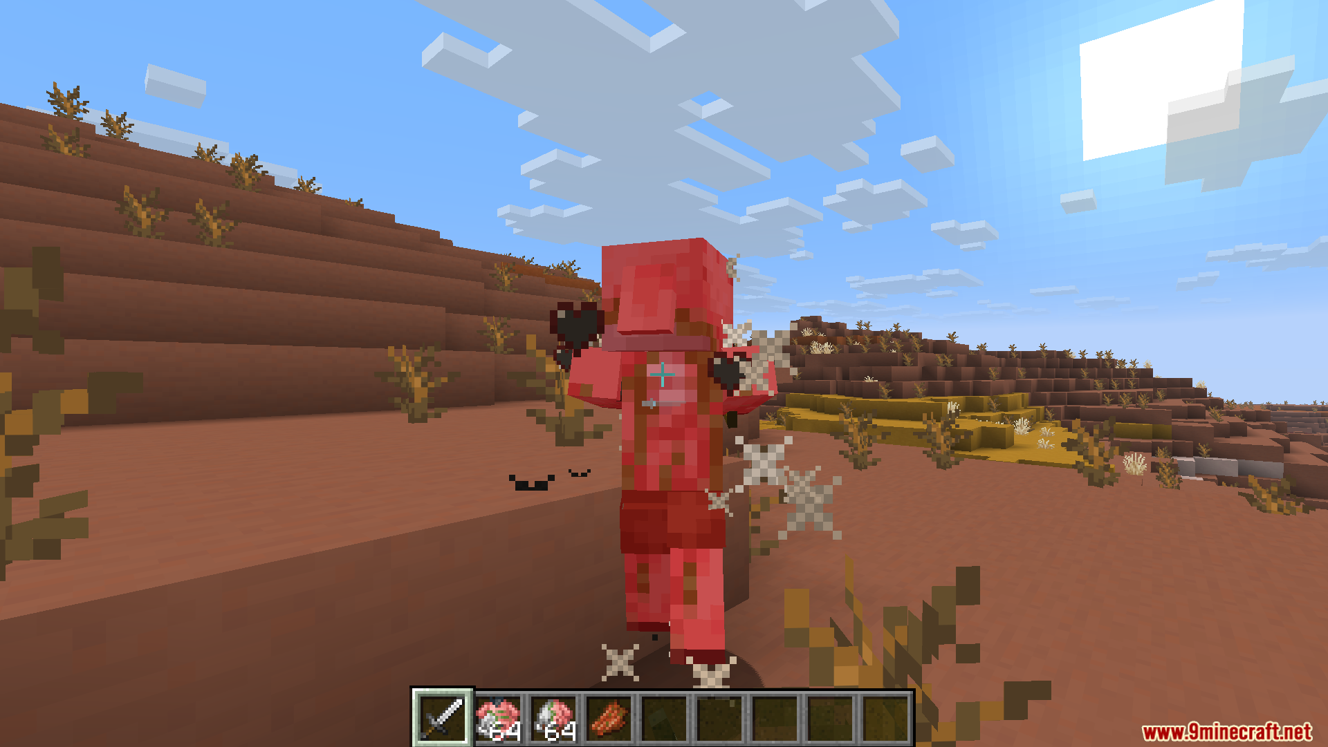 Dungeons Crit Sound Resource Pack Screenshot 9 Player landing a critical hit on a zombified piglin in the badlands
