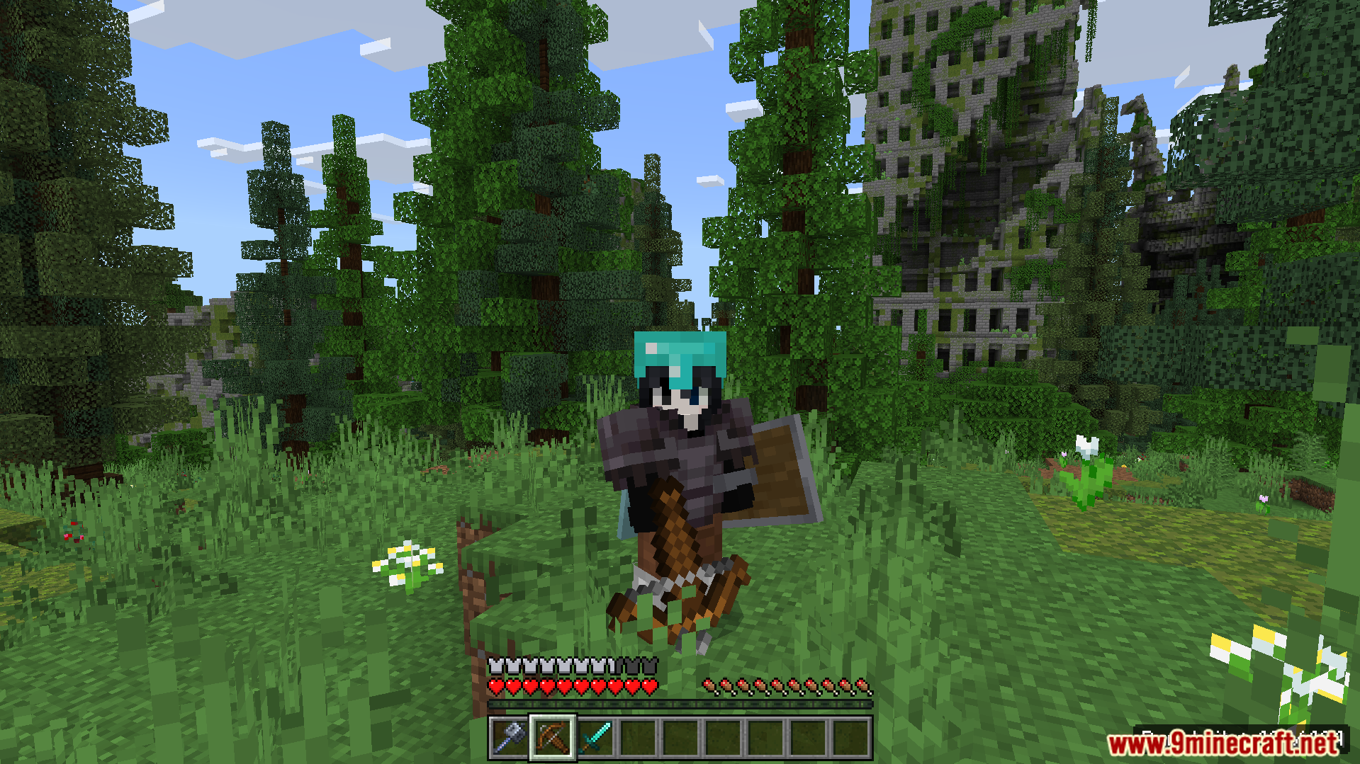 Durability Viewer Texture Pack Screenshot 6 Numbers show the remaining durability of your armor and tools