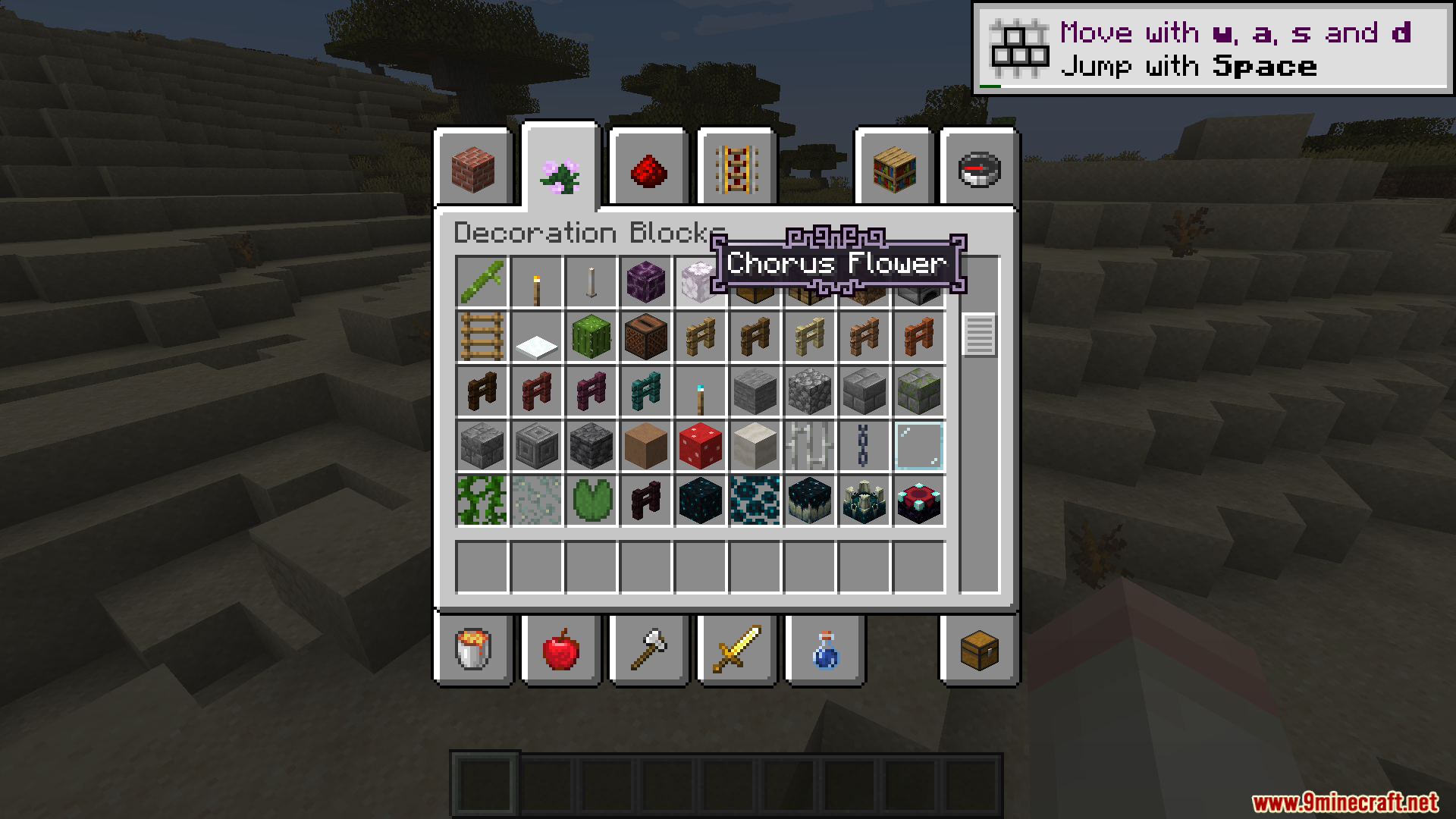 Viewing a custom decorative tooltip border on a chorus flower item