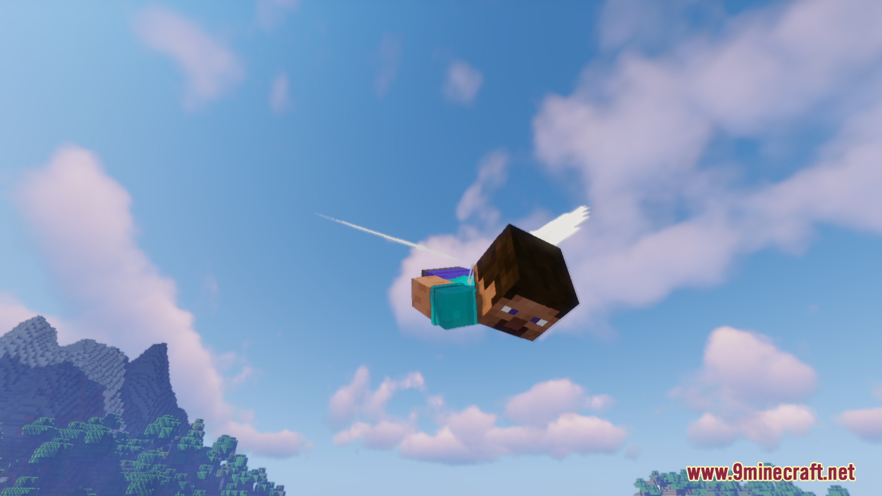 Player flying through the sky with white fairy wings